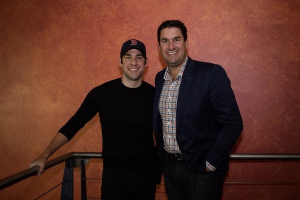 John Krasinski poses for a picture with his brother Paul.